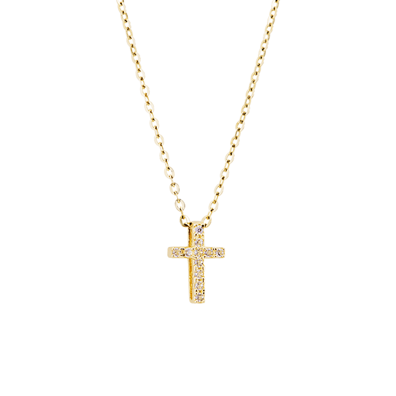 11912 New Exquisitely Inlaid Minimalist Cross Pendant