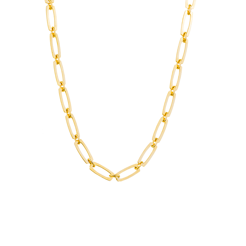 11274 K gold square necklace collar bone chain