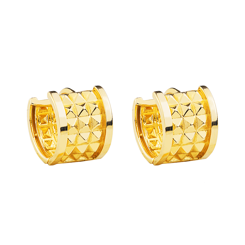 23521 Light luxury C-shaped earrings with starry pattern