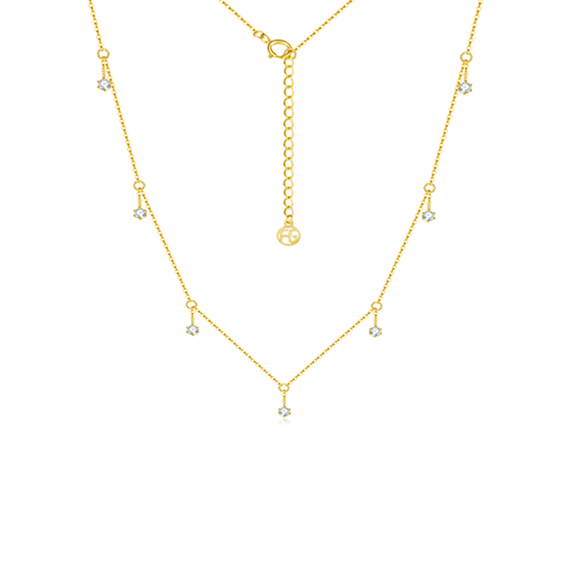 12359 Mozanite Luxury Design Fringe Necklace