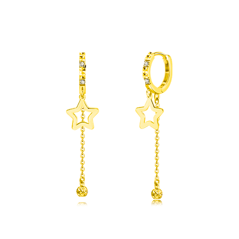 22111 Exquisite and light luxury star fringe earrings
