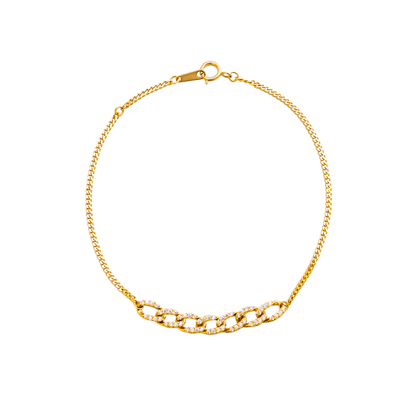 40477 Fashionable light luxury thick and thin spliced shiny diamond bracelet  