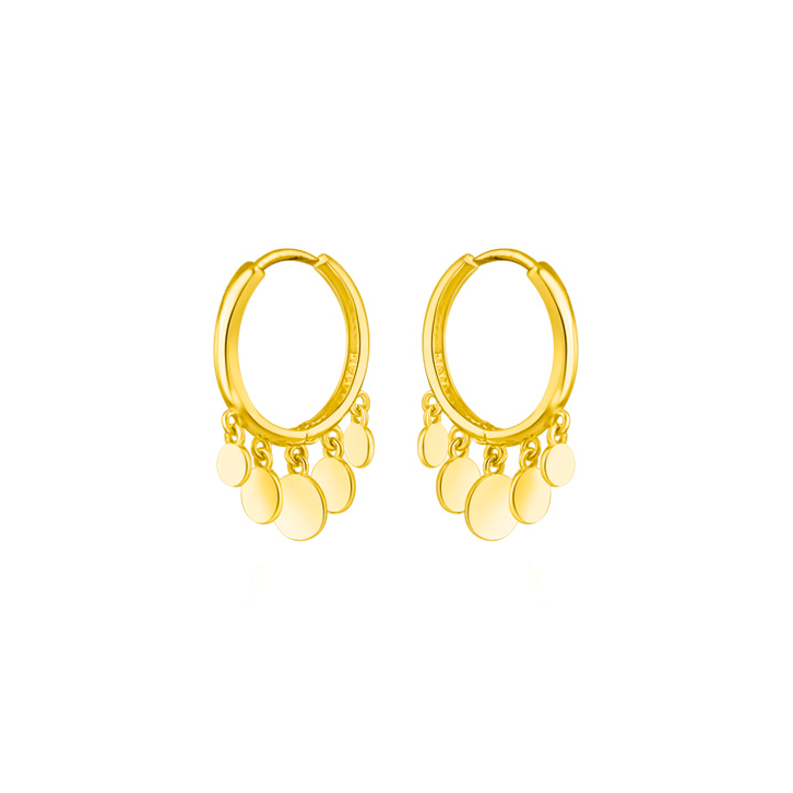 20025 Delicate round pendant with tassel earrings