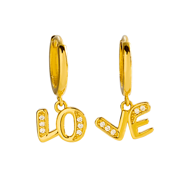 24692 “Love” Letter Mosan Inlaid AB Style Earrings.