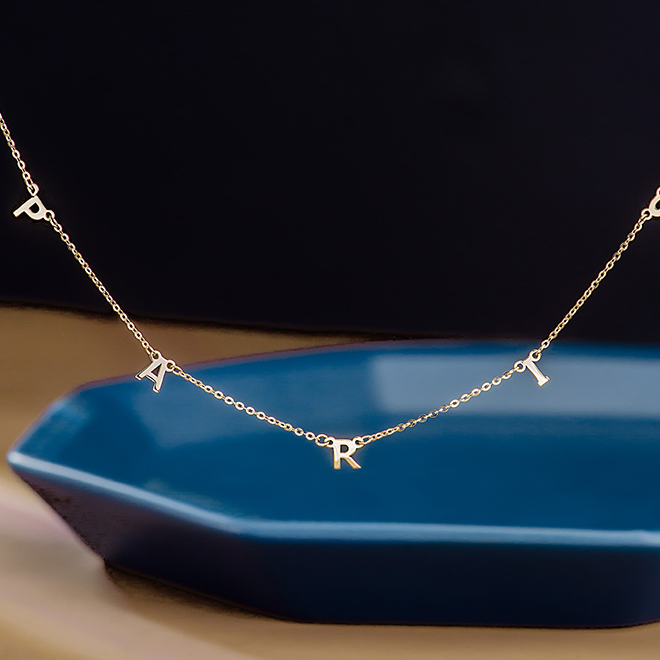 11578 Personalized Letter Minimalist Layered Necklace