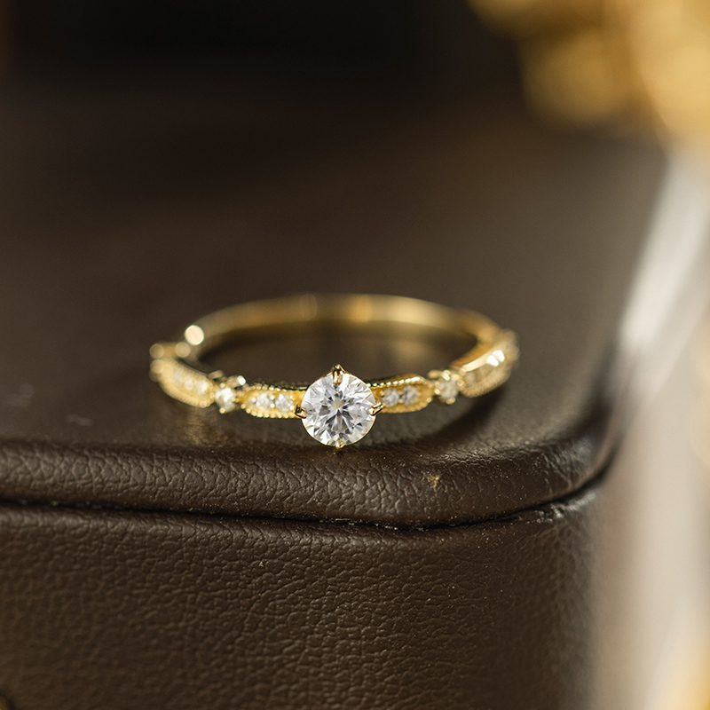 31570 Mozambique inlay versatile stacking thin ring.