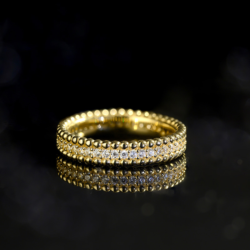 30862 Lady's luxury full diamond-embedded beaded ring 