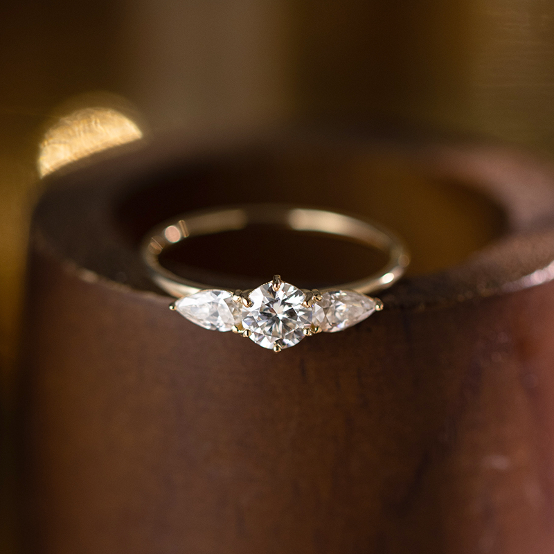  31511 Moissanite inlay simple index finger ring  