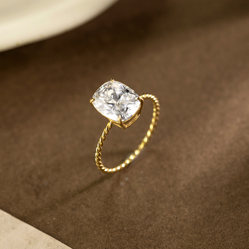 31524 Moissanite Large-Carat Twisted Floral Ring