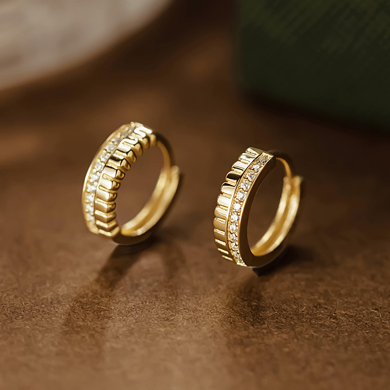 25162 Classic Fashion Gear Diamond Earrings