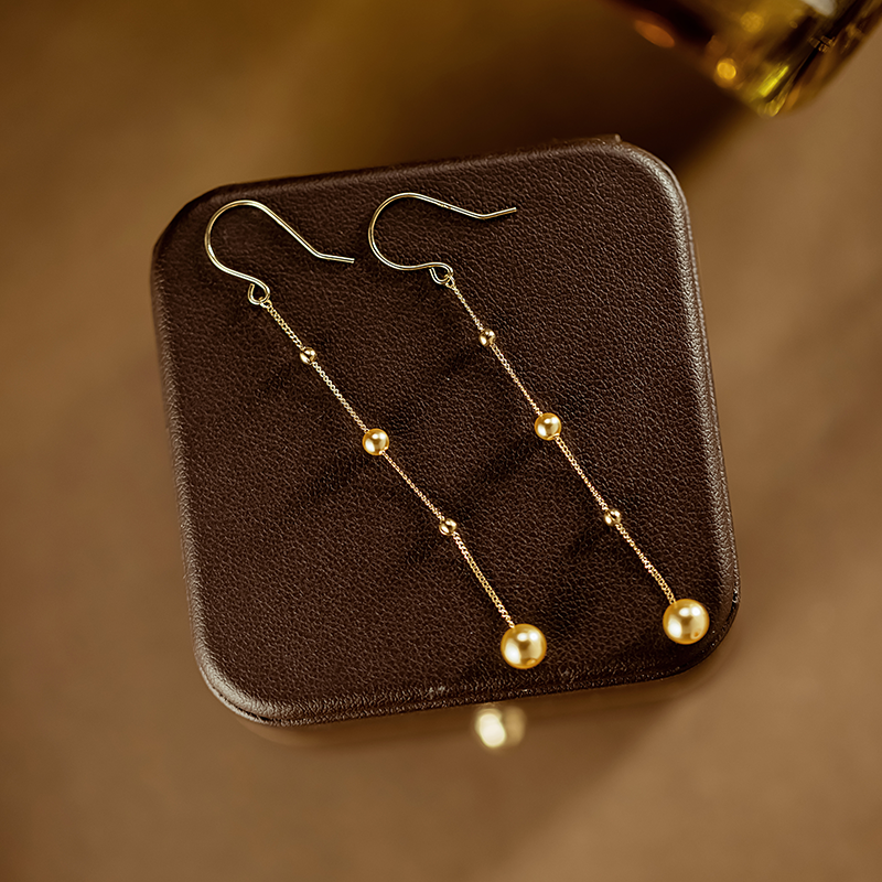 25131 Swarovski pearl inlaid ear hook brown retro earrings  