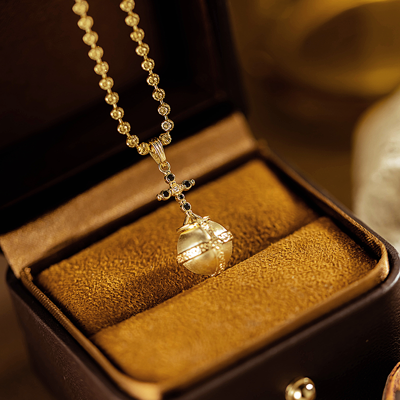 13059 Three-dimensional cross bubble gold ball transfer bead pendant  
