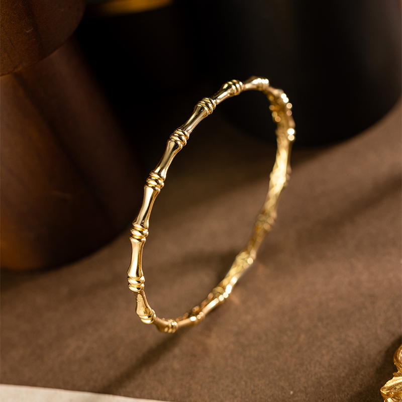 41004 Bamboo Knot Simple Gold Bracelet