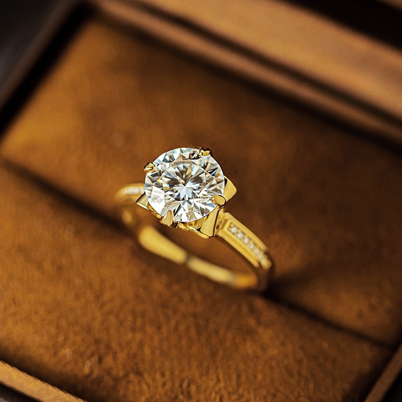 30095 Moissanite inlaid proposal iris flower wedding ring  