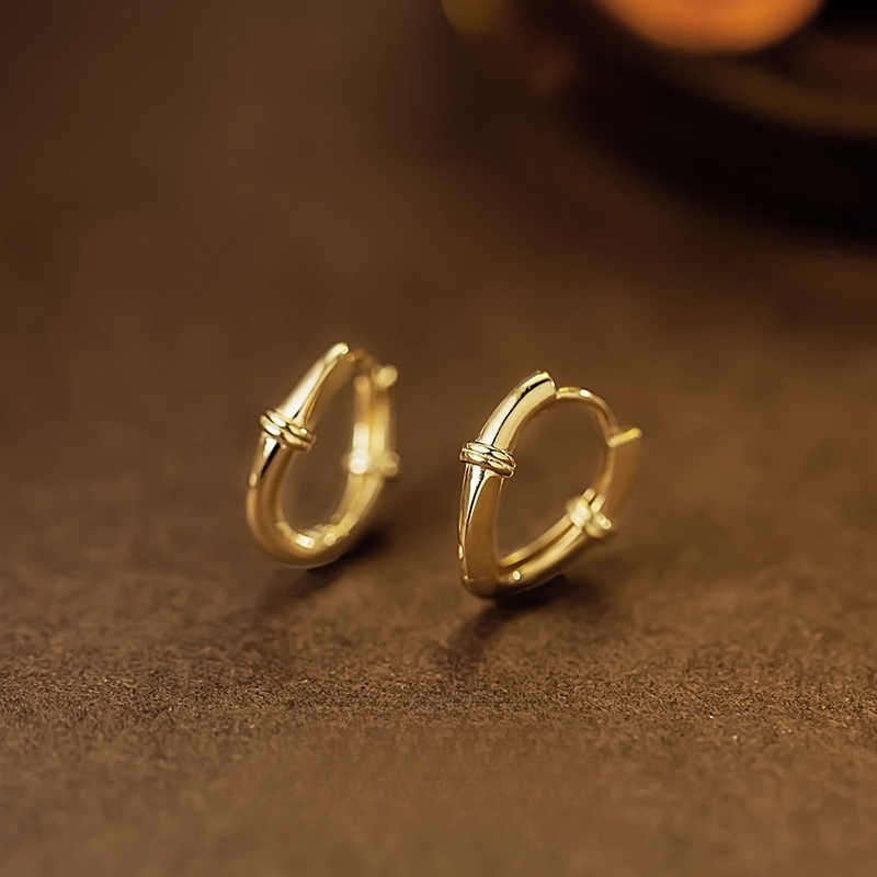 25118 Plain gold fashionable basic style knot earrings  