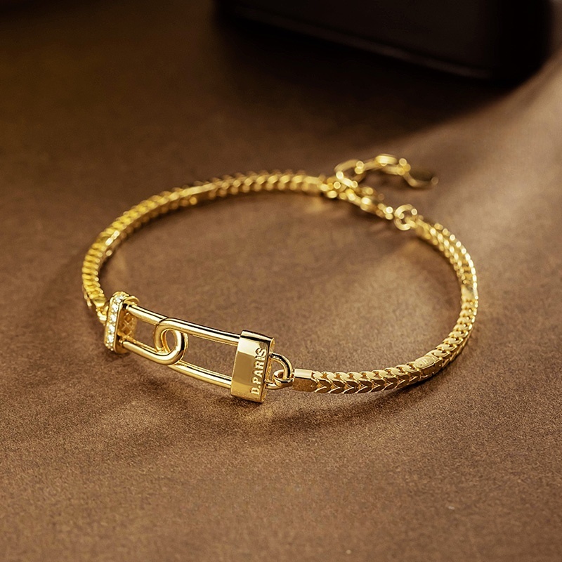 40964 Lockhead moissanite inlaid wheat ear heavy industry bracelet