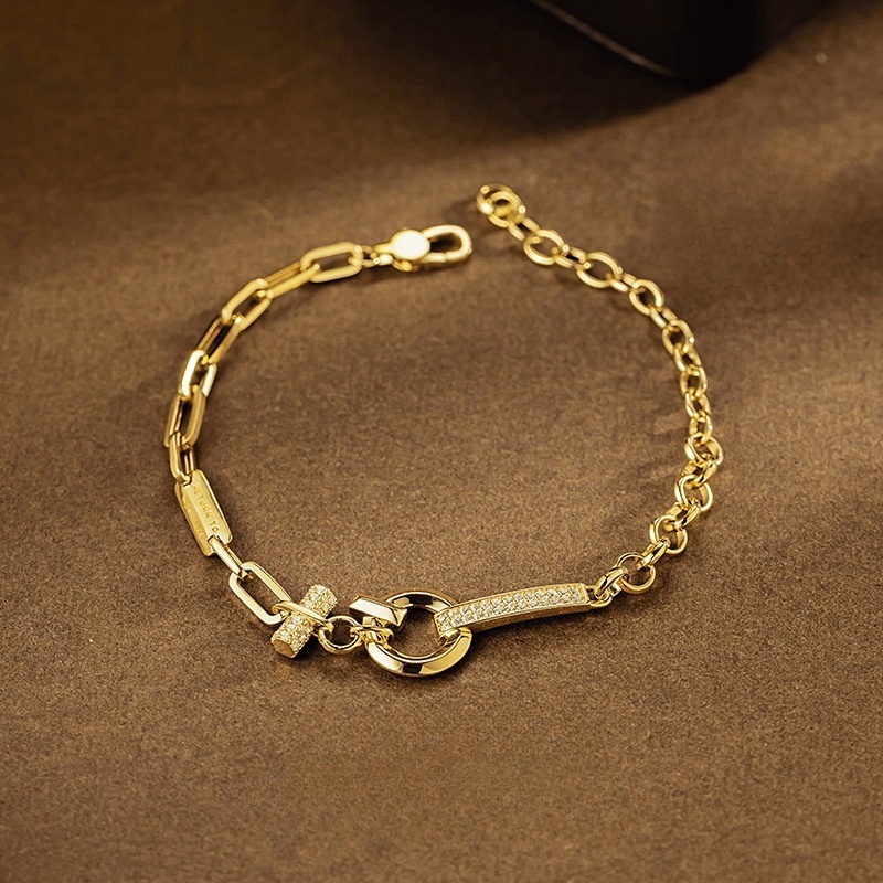 40966 Moissanite AB style OT letter checkered European and American style bracelet  