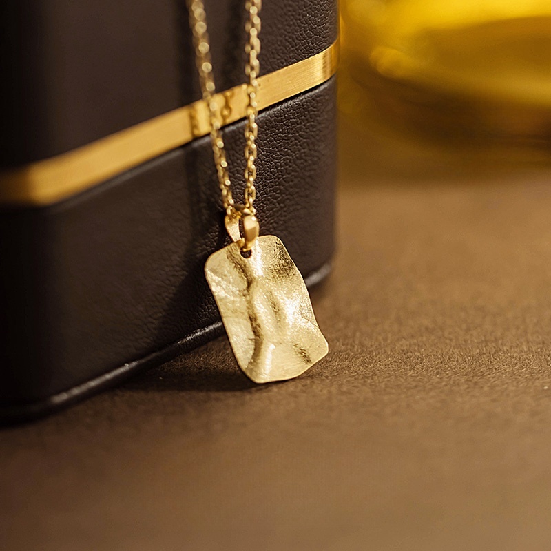 12994 Plain gold shiny surface exquisite wave basic style pendant 
