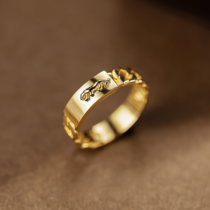 31421 Plain gold European and American style leopard fashion ring 