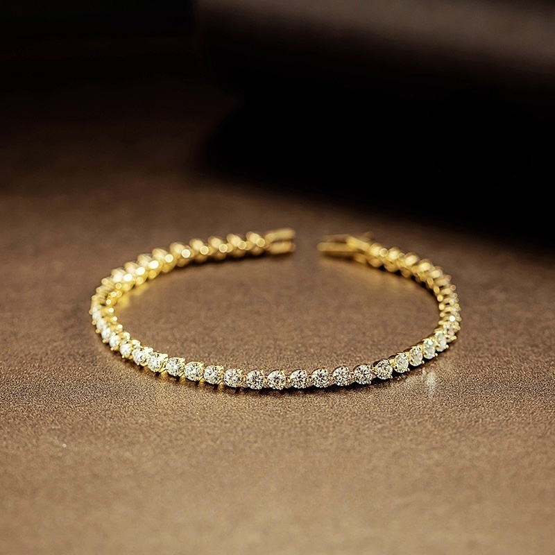 40935 Micro-inlaid moissanite row diamond one-word tennis chain hand jewelry  