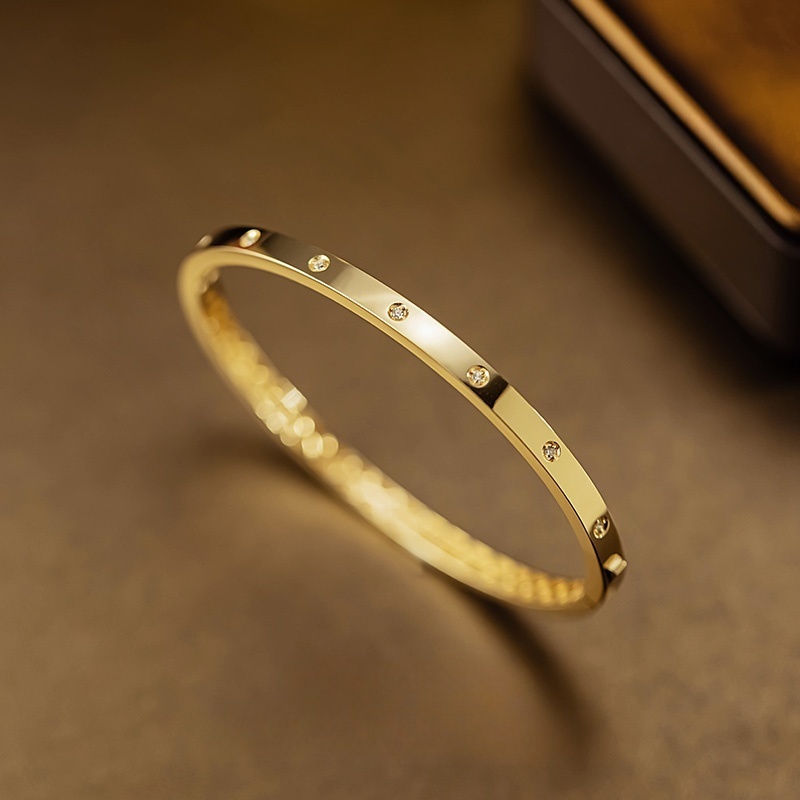 40976 Natural diamond inlaid commuter simple and heavy industry bracelet  
